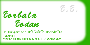 borbala bodan business card
